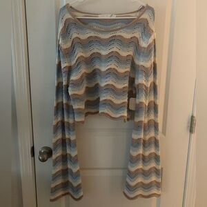 Never Worn Boho Chic Bell Sleeve Crochet Top - Altar'd State